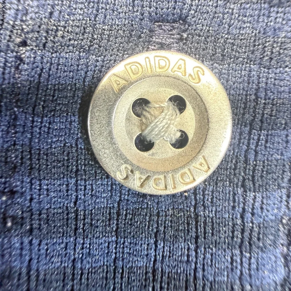 Adidas Climachill Golf Polo Men XL Navy Blue Striped Polyester Performance Shirt